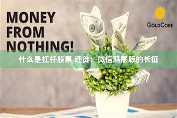 什么是扛杆股票 迁徙：微信鸿蒙版的长征
