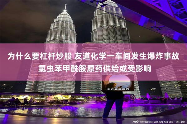 为什么要杠杆炒股 友道化学一车间发生爆炸事故 氯虫苯甲酰胺原药供给或受影响