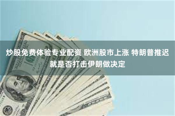 炒股免费体验专业配资 欧洲股市上涨 特朗普推迟就是否打击伊朗做决定