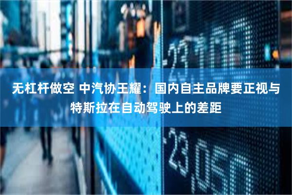 无杠杆做空 中汽协王耀：国内自主品牌要正视与特斯拉在自动驾驶上的差距