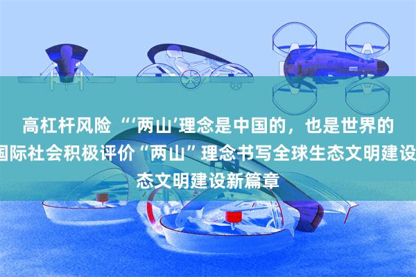 高杠杆风险 “‘两山’理念是中国的，也是世界的” ——国际社会积极评价“两山”理念书写全球生态文明建设新篇章
