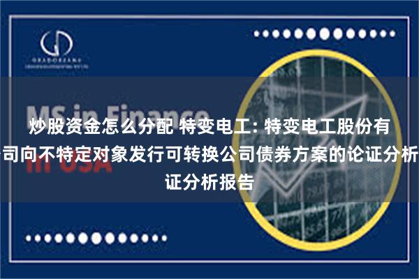 炒股资金怎么分配 特变电工: 特变电工股份有限公司向不特定对象发行可转换公司债券方案的论证分析报告